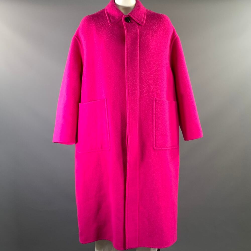 AMI by ALEXANDRE MATTIUSSI Size L Pink Wool Patch Pockets Coat